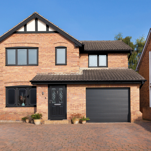 TS 2023 ROLLER PVISTA 55 77 JET BLACK SMOOTH FINISH GARAGE DOOR (1)