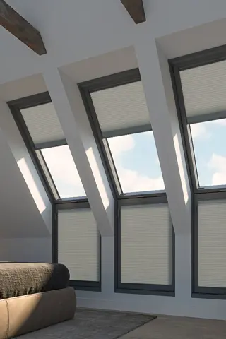 TS 2023 Twinshade Duette Linear Grey Cumulus Bedroom