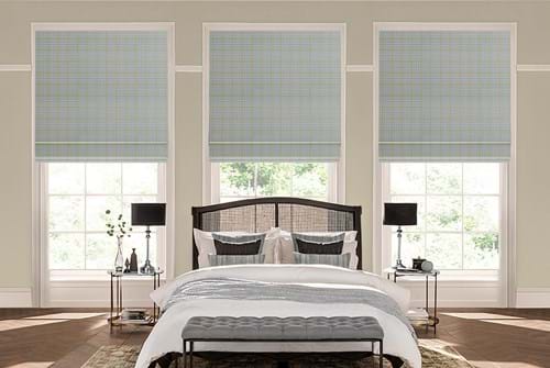 Yellow plaid pattern Living room roller blind