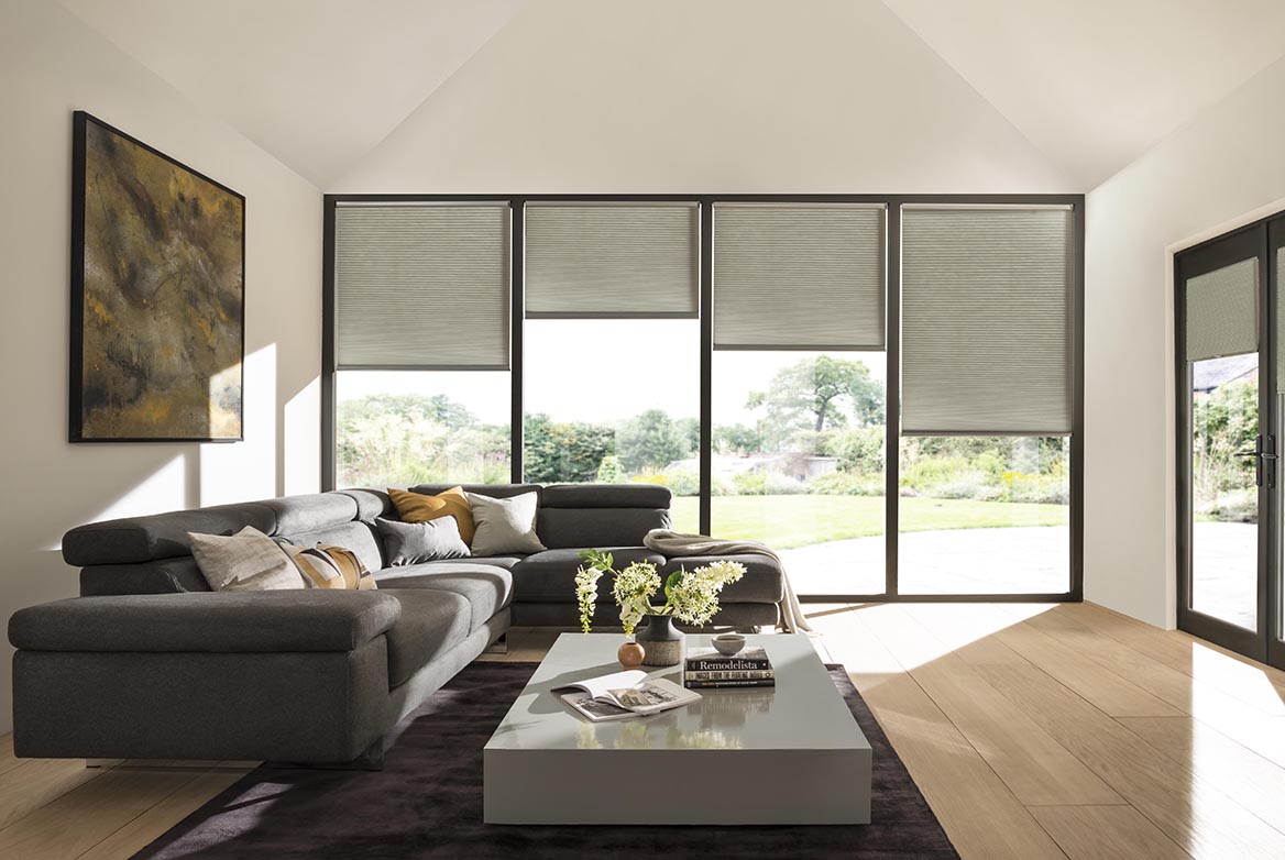 Ts 2021 Duette Blinds Roomset Pinstripe Dim Out Oyster 1168X782