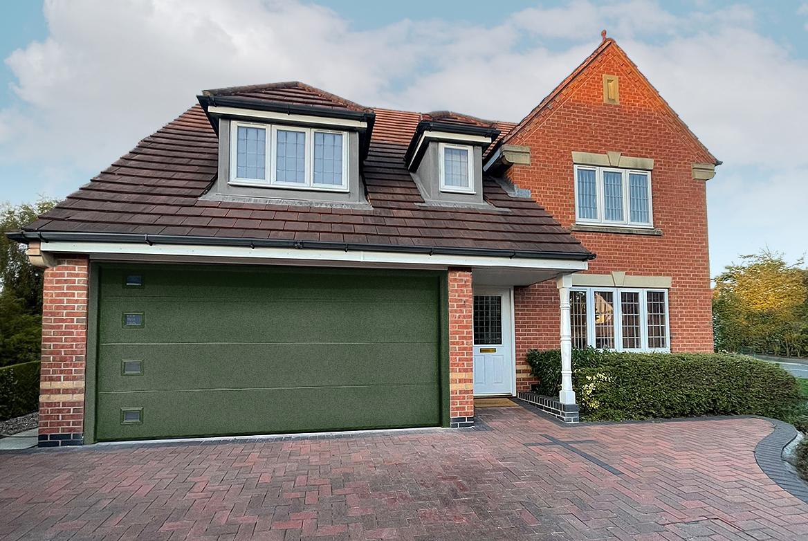 TS 2023 GARAGE DOOR SECTIONAL GREEN METALLIC WEB ROOMSET 1168X782