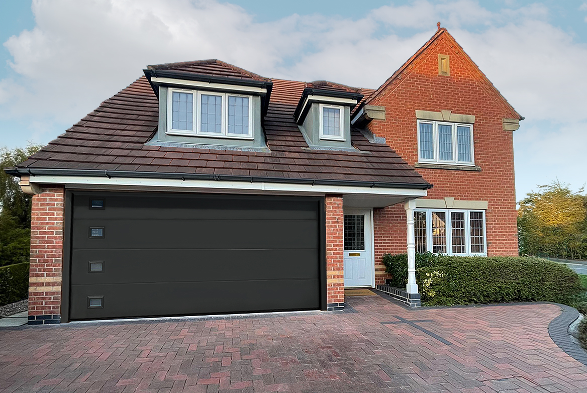 TS 2023 GARAGE DOOR BLACK SMOOTH RAL9005 WEB ROOMSET SECTIONAL