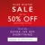 Promotional banner up to 50% off selected styles, book a consultation