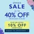 Promotional banner up to 40% off selected styles, book a consultation