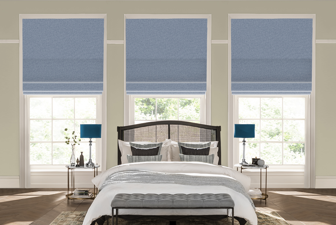 TS 2023 ROMAN BLINDS ROOMSET BUXTON STEEL BLUE