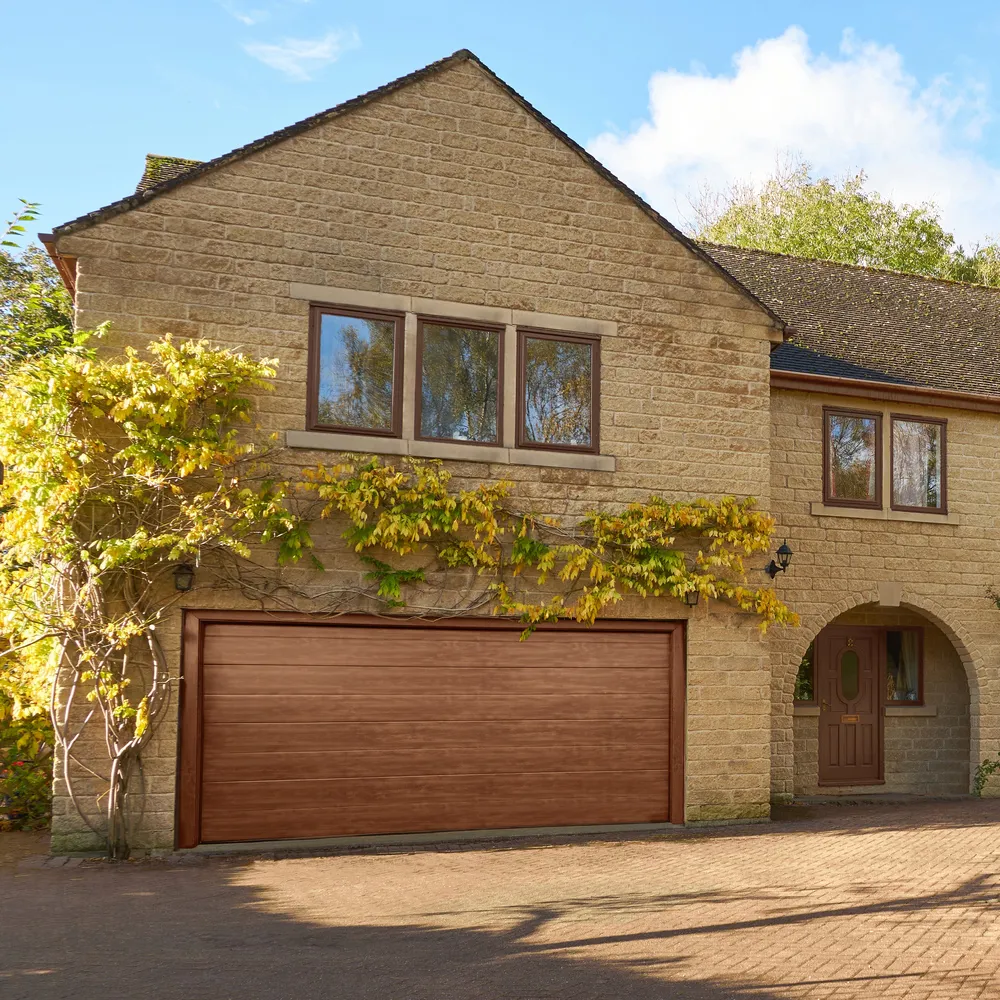 TS 2023 MID RIB SECTIONAL MEDIUM OAK RAL8024 GARAGE DOOR 01