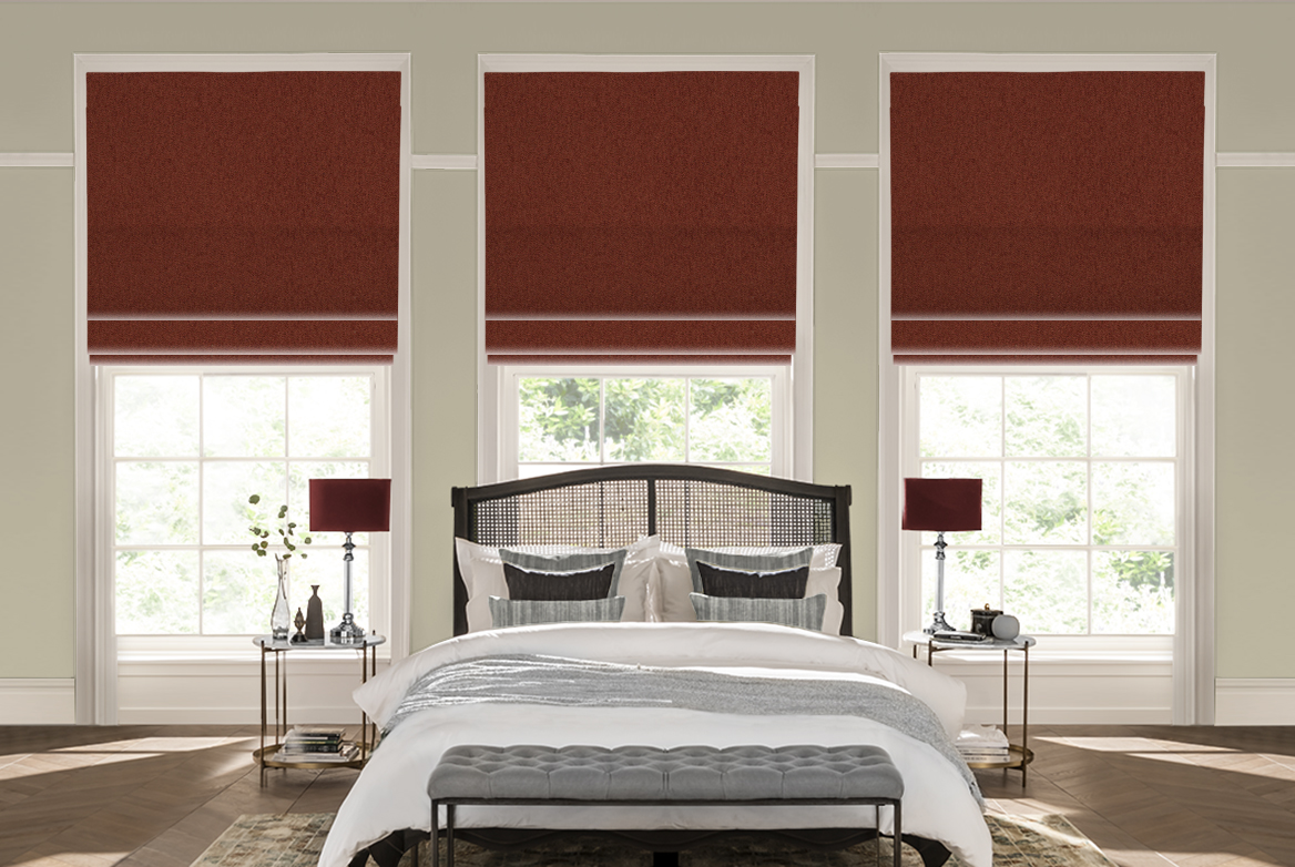 TS 2023 ROMAN BLINDS ROOMSET QUINCE BOUCLE SPICE