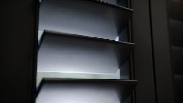 opened grey shutter hinges 