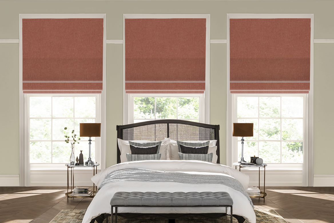 TS 2023 ROMAN BLINDS ROOMSET LINOSA SIENNA