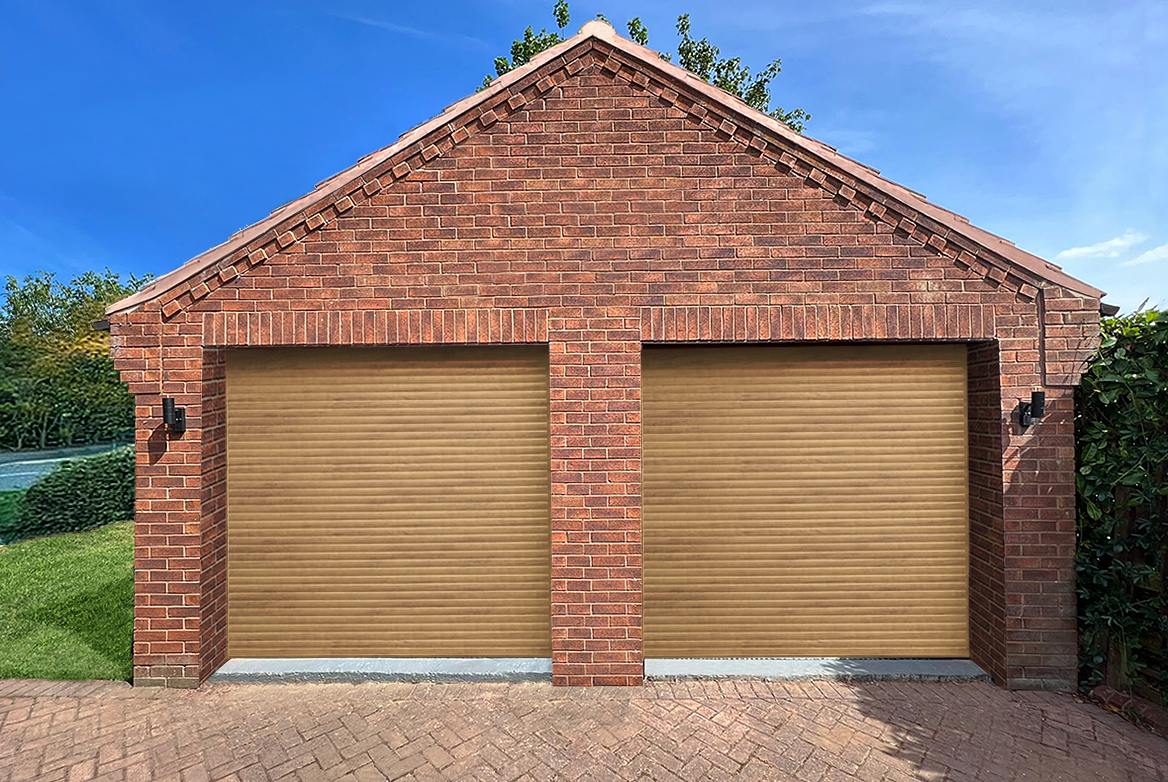 TS 2023 GARAGE DOOR IRISH OAK PAINTED WOODGRAIN WEB ROOMSET ROLLER