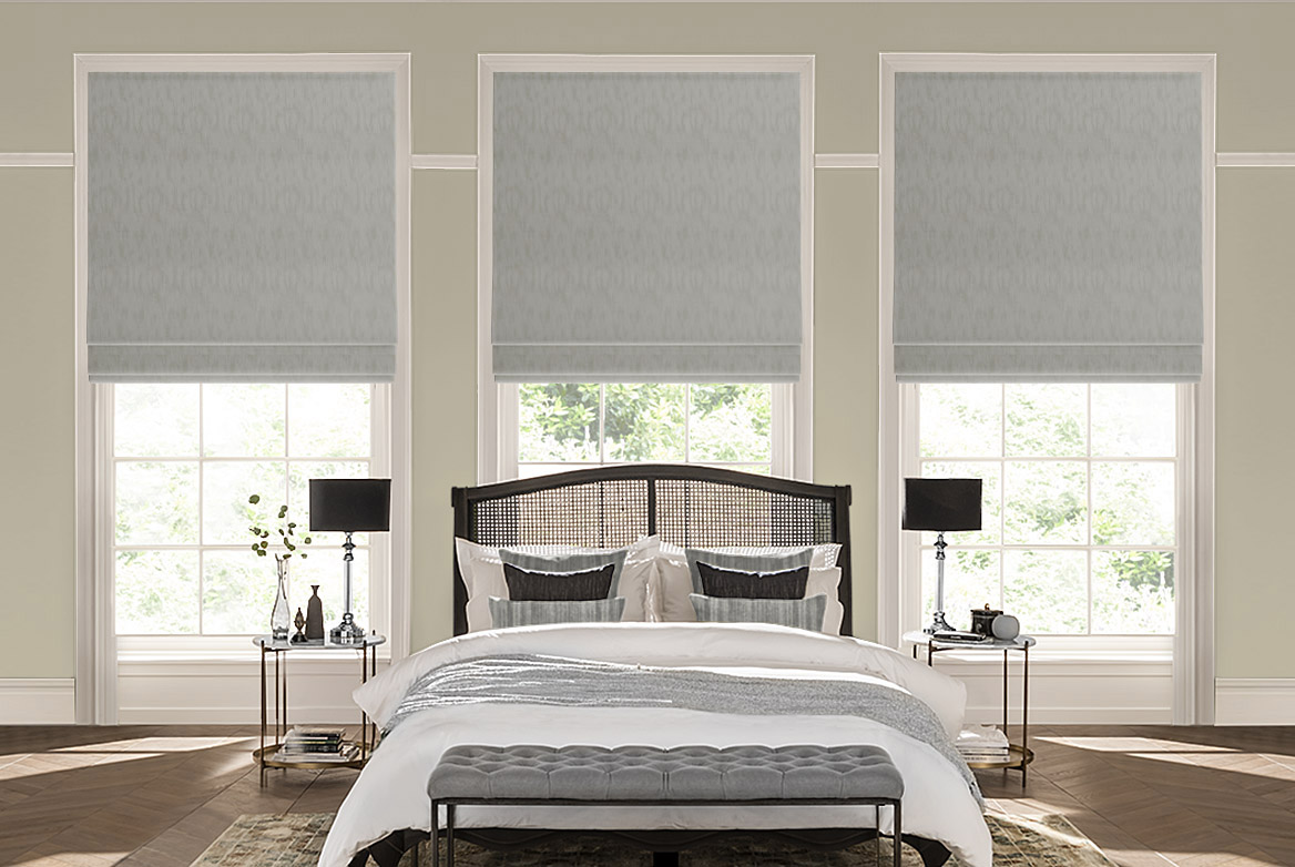 White roman store blinds