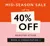 Promotional banner up to 40% off selected styles, book a consultation