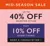 Promotional banner up to 40% off selected styles, book a consultation